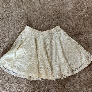 H&M white lace skater skirt